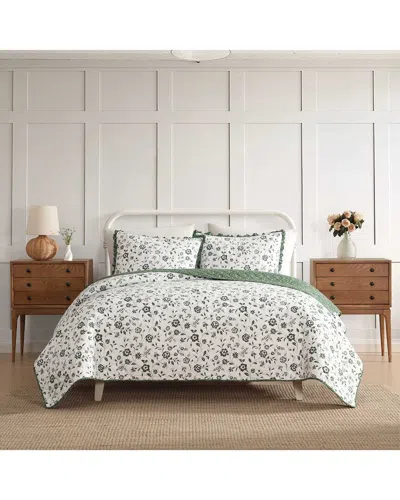 Laura Ashley 200 Thread Count Miranda Cotton Quilt Set