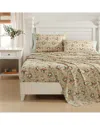 Laura Ashley 200 Thread Count Serene Dream Percale Sheet Set In Brown