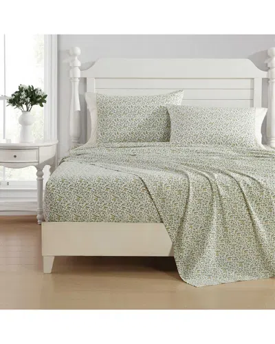 LAURA ASHLEY LAURA ASHLEY 200 THREAD COUNT TIERNEY PERCALE SHEET SET