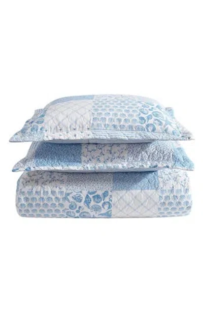 Laura Ashley 3-piece Comforter & Sham Quilt Set In Blue