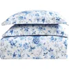 Laura Ashley 3-piece Comforter & Sham Quilt Set In Delft Blue