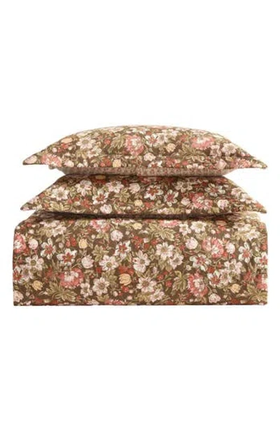 Laura Ashley 3-piece Comforter & Sham Quilt Set In Smoke Brown