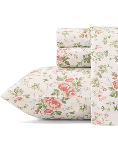 Laura Ashley Closeout!  300 Thread Count Cotton Sateen 4-pc. Sheet Set, Queen In Lilian