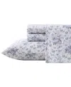 Laura Ashley Closeout!  300 Thread Count Cotton Sateen 4-pc. Sheet Set, Queen In Lilian Lilac