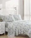 Laura Ashley Closeout!  300 Thread Count Cotton Sateen 4-pc. Sheet Set, Queen In Meadow Floral