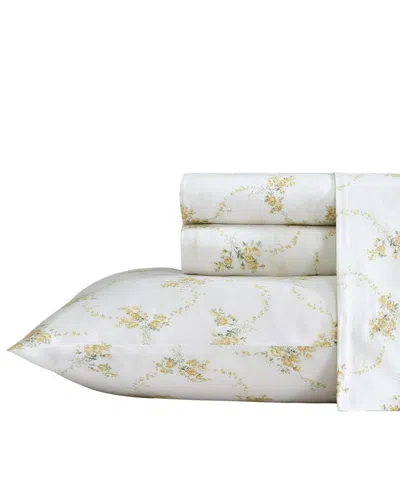 Laura Ashley Closeout!  300 Thread Count Cotton Sateen 4-pc. Sheet Set, King In Petite Rose