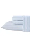 Laura Ashley Fern 4-piece Blue T300 Cotton Queen Sheet Set In Skylark