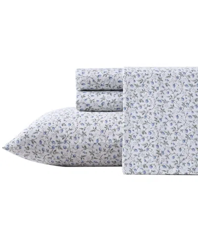 Laura Ashley Closeout!  300 Thread Count Cotton Sateen 4-pc. Sheet Set, Queen In Bramble Vine