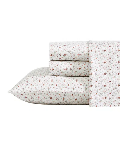 Laura Ashley Closeout!  300 Thread Count Cotton Sateen 4-pc. Sheet Set, Queen In Evie