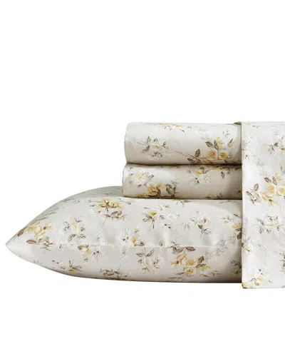 Laura Ashley Closeout!  300 Thread Count Cotton Sateen 4-pc. Sheet Set, Queen In Little Darlings