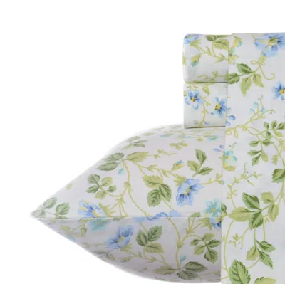 Laura Ashley Closeout!  300 Thread Count Cotton Sateen 4-pc. Sheet Set, Queen In Rena