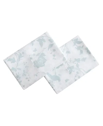 Laura Ashley 300 Thread Count Cotton Sateen Pillowcase Pair, Standard In Garden Palace