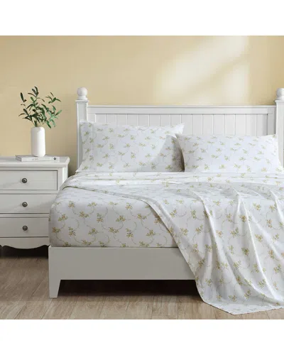 LAURA ASHLEY LAURA ASHLEY 300 THREAD COUNT PETITE ROSE COTTON SATEEN SHEET SET