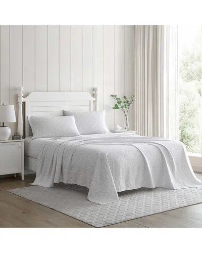 Laura Ashley 300 Thread Count Tierney Cotton Sateen Sheet Set