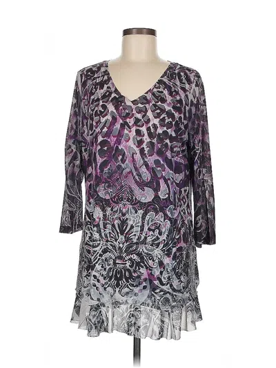 Pre-owned Laura Ashley 3/4 Sleeve Blouse In Purple