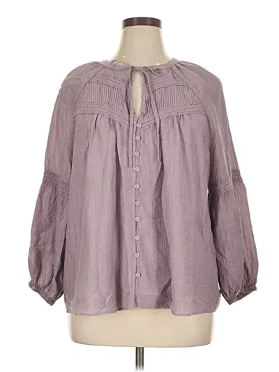 Pre-owned Laura Ashley 3/4 Sleeve Blouse In Purple