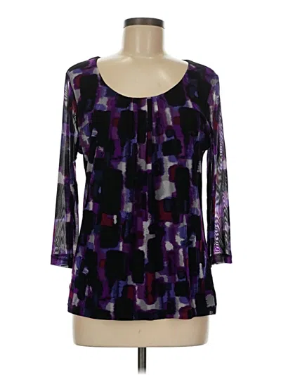 Pre-owned Laura Ashley 3/4 Sleeve Blouse In Purple