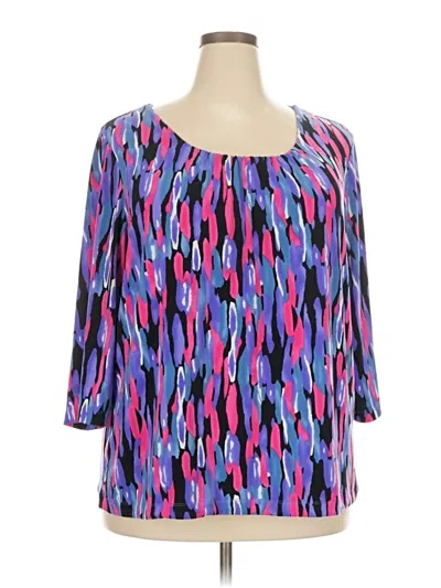 Pre-owned Laura Ashley 3/4 Sleeve Blouse In Purple