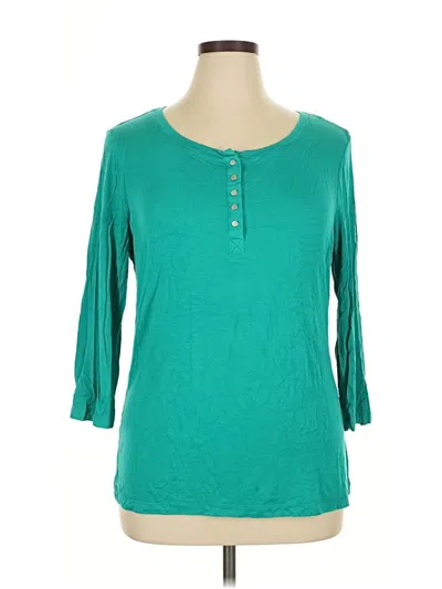 Pre-owned Laura Ashley 3/4 Sleeve T-shirt In Blue