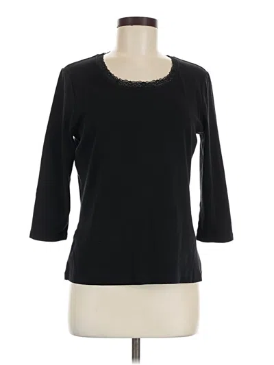 Pre-owned Laura Ashley 3/4 Sleeve T-shirt In Black