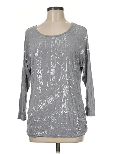 Pre-owned Laura Ashley 3/4 Sleeve T-shirt In Gray