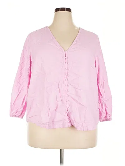 Pre-owned Laura Ashley 3/4 Sleeve T-shirt In Pink