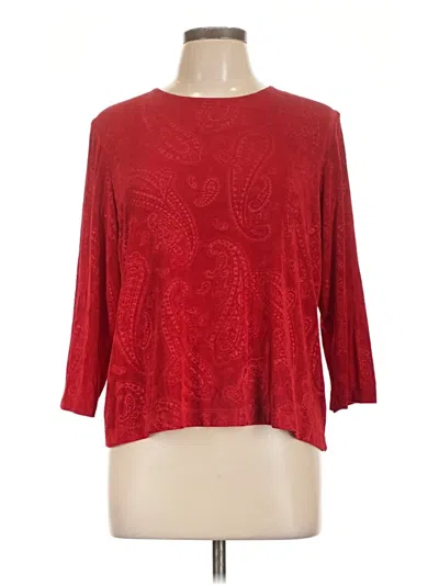 Pre-owned Laura Ashley 3/4 Sleeve T-shirt In Red