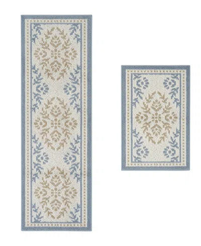 Laura Ashley All Loop Tufted Skid-resistant 2-piece Rug Set In Blue