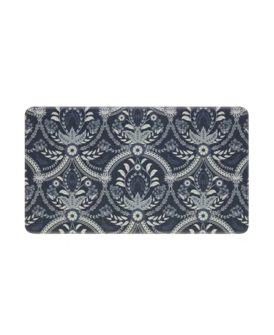 Laura Ashley Almeida Wellness Mats, 17.5" X 32" In Dark Blue