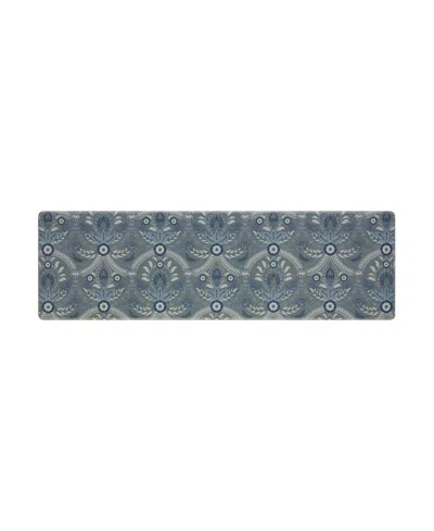 Laura Ashley Almeida Wellness Mats, 17.5" X 60" In Blue