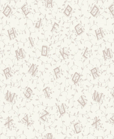 Laura Ashley Alphabet Removable Wallpaper In Dove Gray