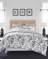 Laura Ashley Amberley 7-pc. Comforter Set, Full/queen In Black,white