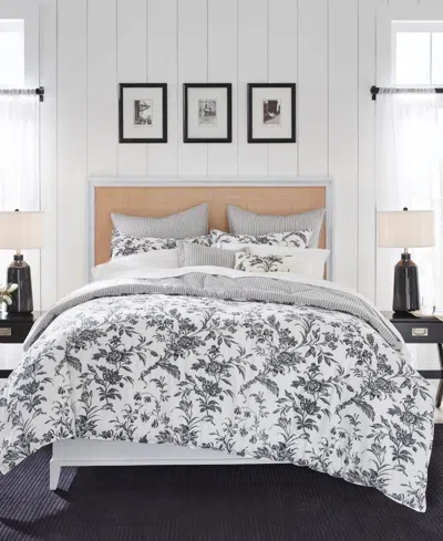 Laura Ashley Amberley 7-pc. Comforter Set, Full/queen In Black,white