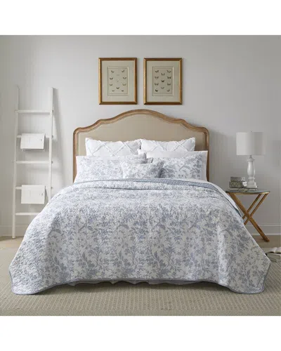 LAURA ASHLEY LAURA ASHLEY AMBERLEY COTTON REVERSIBLE QUILT SET