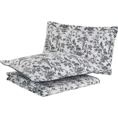 Laura Ashley Amberley Quilt & Sham Set In Black/white