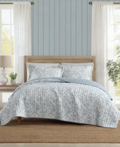Laura Ashley Amberly Seersucker Quilt Sets In Blue