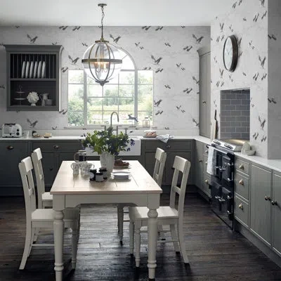 Laura Ashley Animalia Wallpaper Roll In Silver