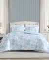 Laura Ashley Anja Textured Toile Washed Microfiber 7-pc. Comforter Set, Full/queen In Multi