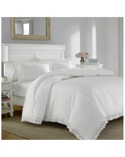 LAURA ASHLEY LAURA ASHLEY ANNABELLA 3PC WHITE COMFORTER SET