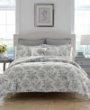 Laura Ashley Annalise Floral Comforter Set In Shadow Gray
