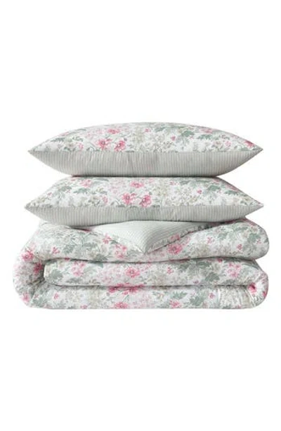 Laura Ashley Arden Floral Comforter Set In Pink