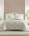Laura Ashley Arden Floral Washed Microfiber Comforter Set In Multi