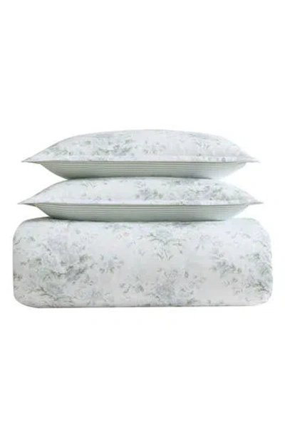 Laura Ashley Arundel Cotton Sateen Comforter Set In Gray