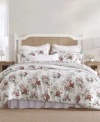 Laura Ashley Ashfield Flannel Comforter Set In Red,green