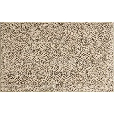 Laura Ashley Astor 27-inch Chenille Bath Mat In Linen