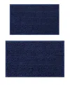Laura Ashley Astor Chenille 2-pc Bath Mat Set In Indigo