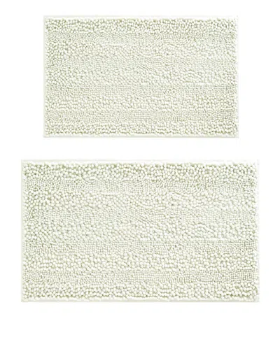 Laura Ashley Astor Chenille 2-pc Bath Mat Set In White