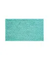 Laura Ashley Astor Chenille Bath Mat, 17" X 24" In Aqua