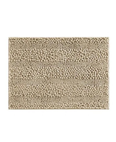 Laura Ashley Astor Chenille Bath Mat, 17" X 24" In Beige