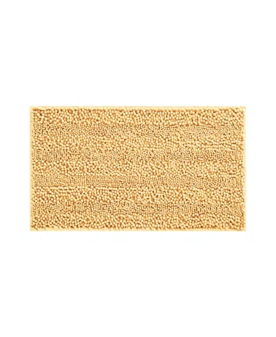 Laura Ashley Astor Chenille Bath Mat, 17" X 24" In Yellow